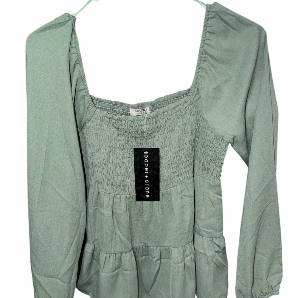 Paper Crane Women's Sage Smocked Blouse